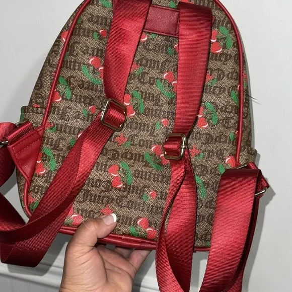Juicy Couture juicy fruit chestnut brown canvas cherry print backpack new‎ s-l1200.jpg main image 3